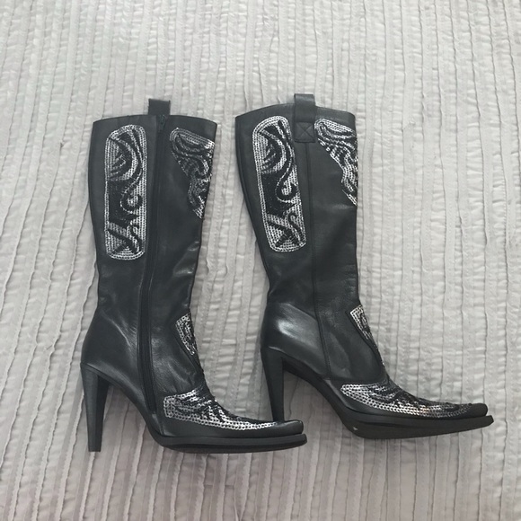 sequined boots